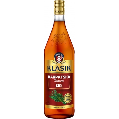 St. Nicolaus KLASIK Karpatská horká likér 25% 1 l (čistá fľaša)
