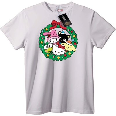 NOONEBRAND Тениска Hello Kitty Коледа - 6XL, White
