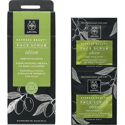 APIVITA Дълбоко ексфолиращ крем с дребни частици от маслинови семки , Apivita Express Beauty Olive 2 x 8ml