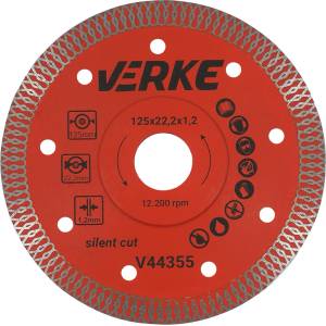 VERKE Диамантен режещ диск 125x1, 2мм Silent Cut 66355 (V44355)