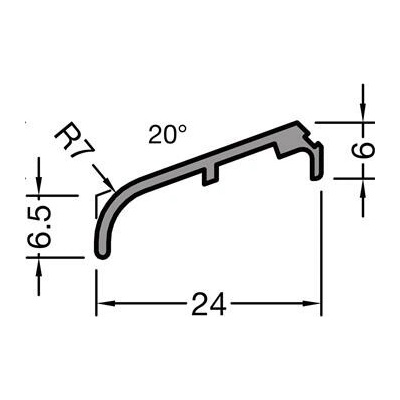 GUTMANN křídlová okapnice FP8532 šířka 24mm hliník stříbrný elox ( ks = 3m )