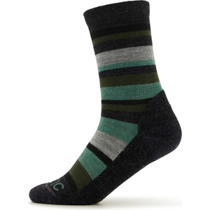 Stoic Детски туристически чорапи Stoic Kid's Merino Trekking Crew Socks Stripes Walking socks - Dark Grey / Green - размер 27-30 (EU) (201-7946-0111)