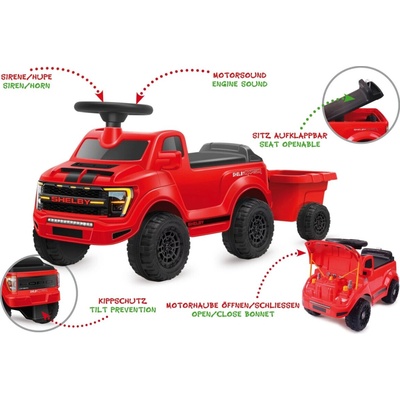 Jamara Shelby Ford F-150 Raptor s prívesom červené