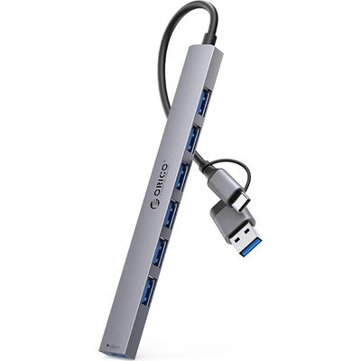ORICO Докинг станция Orico YSA2-U3 USB-A/USB-C Hub 1x USB-A 3.0 + 6x USB-A 2.0 - Сив (YSA2-U3)
