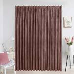 Pure Line Home Кадифена завеса в цвят пепел от рози с перделък, 290 x 245 см