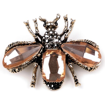 Stoklasa brož s broušenými kamínky včela 1 pudrová