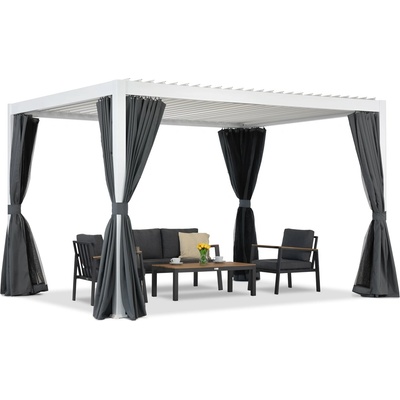 Garden Point Lagos Premium 3x4 Garden Point свободностояща пергола за тераса бяла и антрацит (GAP1372)