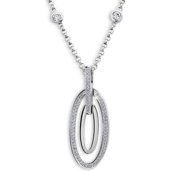 Modesi Elegantný strieborný náhrdelník so zirkónmi WYDBK-N
