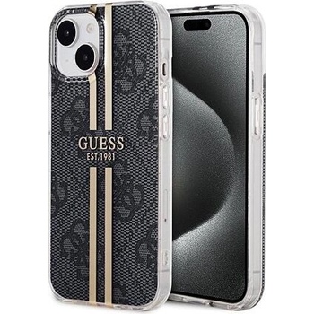 Guess IML 4G Gold Stripe iPhone 15 čierne