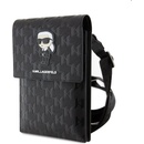Púzdro Karl Lagerfeld Saffiano Monogram Wallet Phone Bag Ikonik NFT, čierne