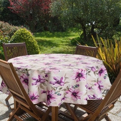 Eurofirany GARDEN obrus na terasu a balkón z nepremokavej látky kruhový 29G ružová Polyester 150 cm kruh