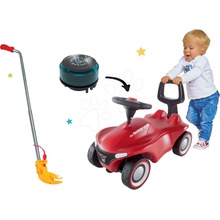 BIG Set Bobby Car Neo červené zvukové s 3-vrstvovými gumovými kolesami a opierka s vodiacou tyčou a klaksónom