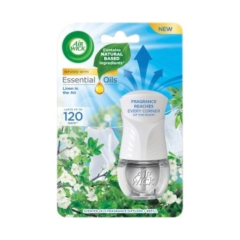 Air Wick Essential Oils Elektrický osviežovač vzduchu strojček a náplň prádlo vo vánku 19 ml