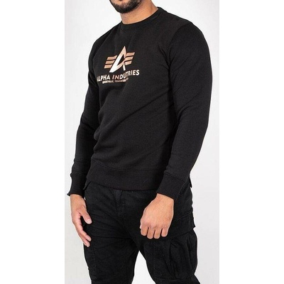Alpha Industries mikina Basic Sweater Foil Print black/yellow gold