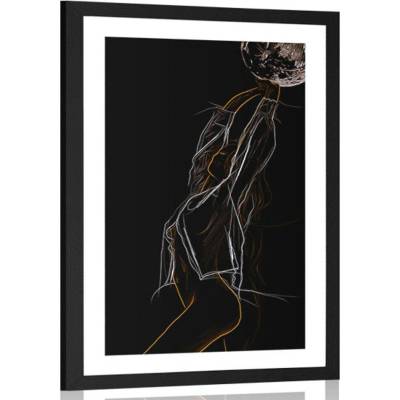 Plakát s paspartou krása ženské postavy - 60x90 no frame