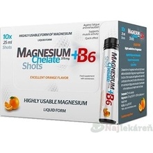 Magnesium Chelate + B6 orange SALUTEM ampulky na pitie s pomarančovou príchuťou 10x 25 ml