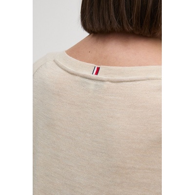 Tommy Hilfiger Вълнен пуловер Tommy Hilfiger дамски в бежово от лека материя WW0WW43097 (WW0WW43097)