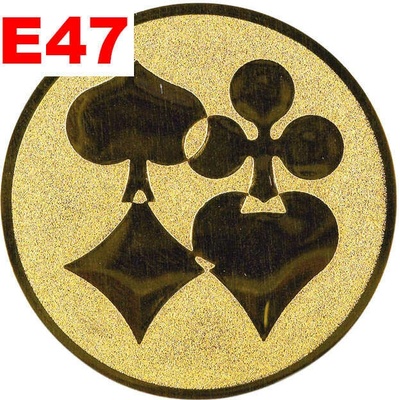 Emblém E47 KARTY umístění na sportovní pohár nebo medaili 25 mm