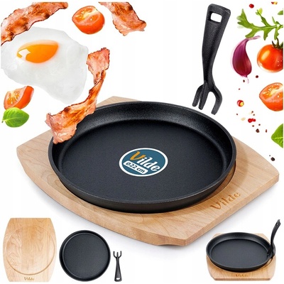 Vilde Litinová pánev na grilování s prkénkem na servírování 22 cm