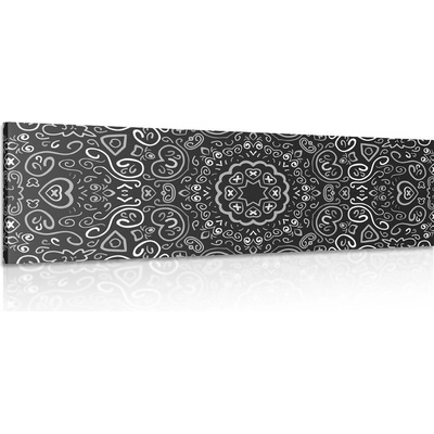 Obraz Mandala lásky v černobílém provedení - 120x40