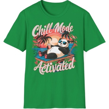 Relaxační tričko s potiskem Chill Mode Activated unisex Softstyle Irish Green