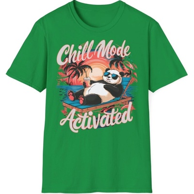 Relaxační tričko s potiskem Chill Mode Activated unisex Softstyle Irish Green