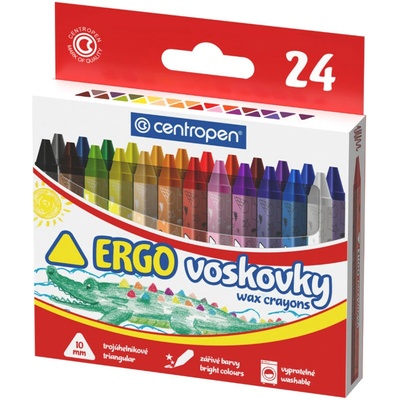 Centropen voskovky trojuholníkové Ergo 24 farieb
