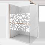 Mexen Kioto+ душ екран със стена Walk-in 90 x 200 cm, бял модел, четкана мед - 800-090-121-65-85 (800-090-121-65-85)