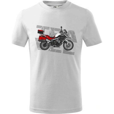 Cestovná enduro červená tričko detské biela
