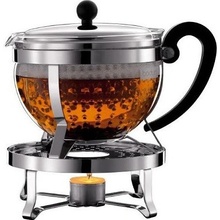 Bodum Sada čajová konvice 1,3 l nerez + ohřívač Chambord