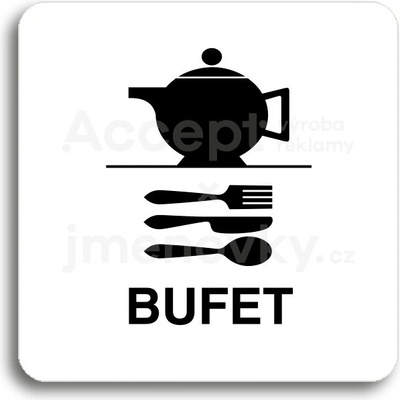 ACCEPT Piktogram bufet - bílá tabulka - černý tisk bez rámečku