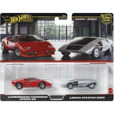Mattel Hot Wheels 2ks prémiový angličák Lancia/Lambo