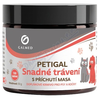 PETIGAL Snadné Trávení s příchutí masa 100 tbl