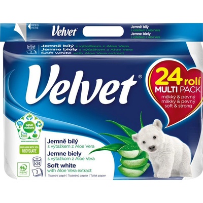 Velvet Jemne biely 3-vrstvý 24 ks