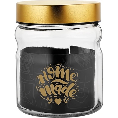 Mercanlar M-331126 / 132021-Буркан с метален капак "HERA"/"VOCA" 900cc ЗЛАТИСТ (0154320)