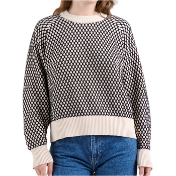 DEDICATED Дамски пуловер DEDICATED Women's Sweater Husie Bubble Knit Jumper - Black / Vanilla White (117-3290-0114)