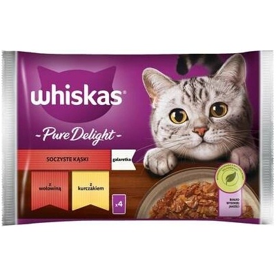 Whiskas Adult Juicy Bites s hovězím a kuřecím masem 4 x 85 g