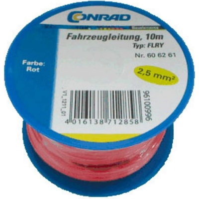 Conrad Components 606261 kabel pro automotive, FLRY-B, 1 x 2.50 mm², červená, 10 m