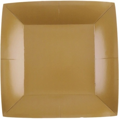 Santex Квадратни хартиени чинии, едноцветни, 18x18 см ЦВЯТ: Златен