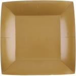 Santex Квадратни хартиени чинии, едноцветни, 18x18 см ЦВЯТ: Златен