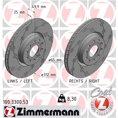 ZIMMERMANN Brzdový kotúč 100330053