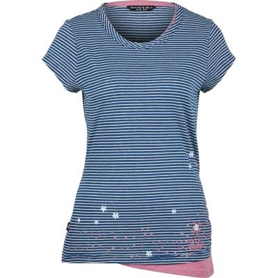 Chillaz Дамска тениска Chillaz Women's Fancy Little Dot Bergfreunde T-shirt - Indigo Blue Stripes Washed - размер 34 (EU) (916-5069-0112)