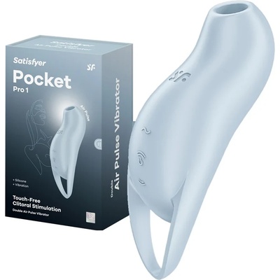 Клитор стимулатор, вълни под налягане и вибрации - Pocket Pro 1 Blue (SATISFY462)