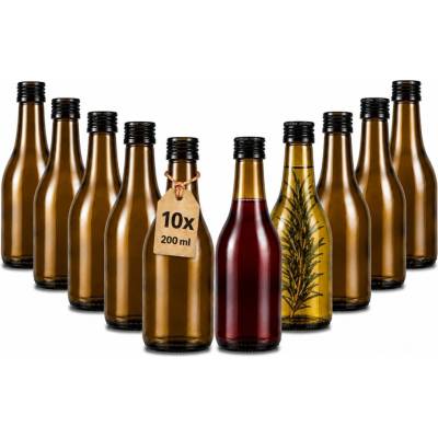Sklenené fľaše Bimberek burgundové 200 ml 10 ks