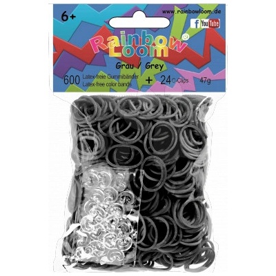 RAINBOW LOOM Original gumičky 600 kusov šedé