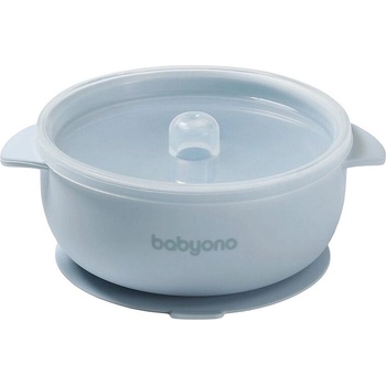 Babyono Силиконова купа с вендуза и капак Babyono - Синя (5901435417706)