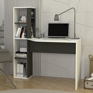 TopMebel Офис бюро Gemini TopMebel от меламин в антрацит - бял цвят 121.8x59.6x131.8cm