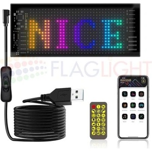  LED Matrix Panel ► Гъвкав Водоустойчив Програмируем Екран за Автомобили IP65 20 х 64 pxl 10 x 35 см (0972)