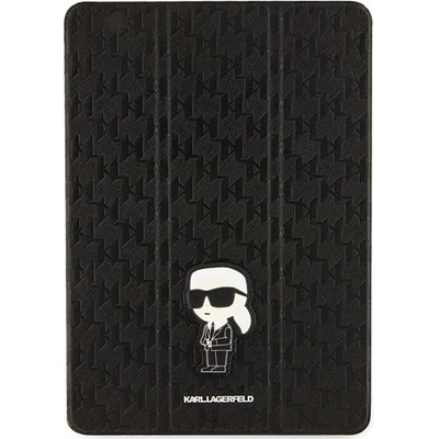 Karl Lagerfeld iPad 10.2 Folio Magnet Allover Cover Saffiano Monogram Ikonik KLFC10SAKHPKK black