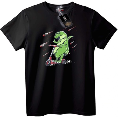NOONEBRAND Тениска Динозавър Скутер T-Rex - XL, Black